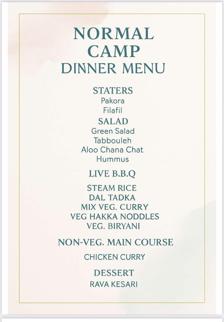 Standard Food Menu