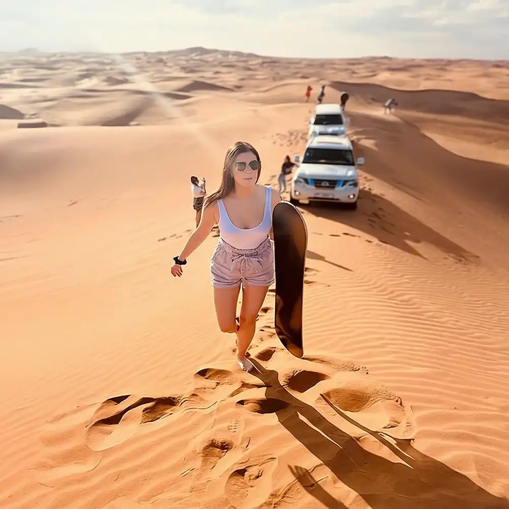 Evening Desert Safari in Dubai with sunset views