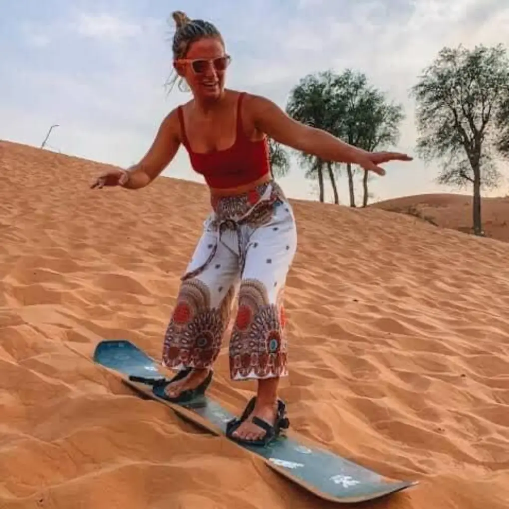 Sandboarding adventure in Dubai desert